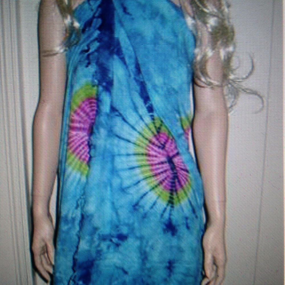 Stunning, Aquamarine Tie Dye, Wrap, Shawl, Sarong