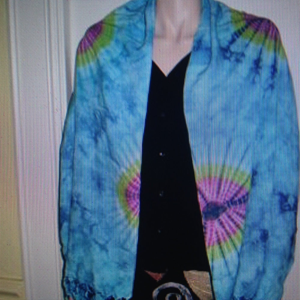 Stunning, Aquamarine Tie Dye, Wrap, Shawl, Sarong