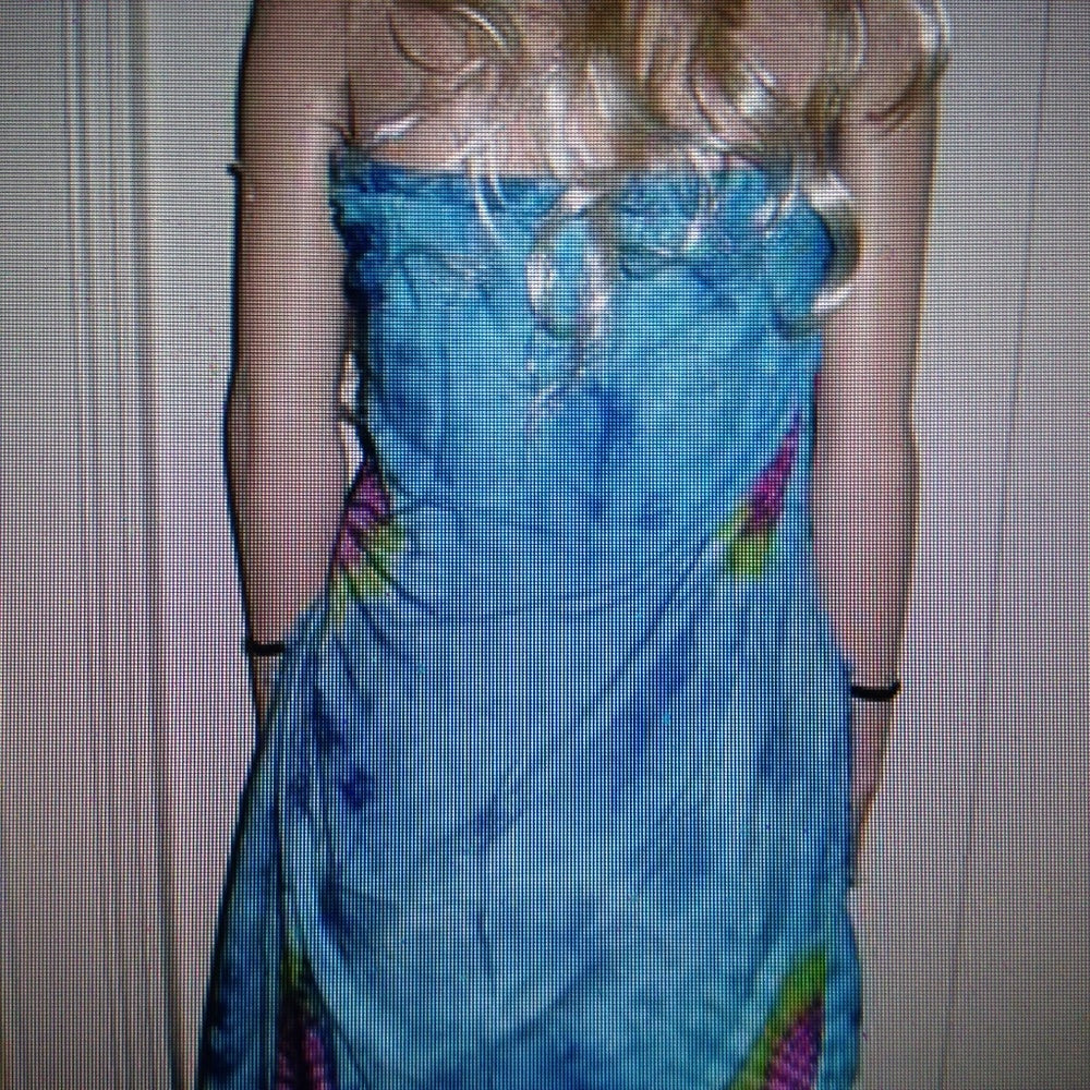 Stunning, Aquamarine Tie Dye, Wrap, Shawl, Sarong