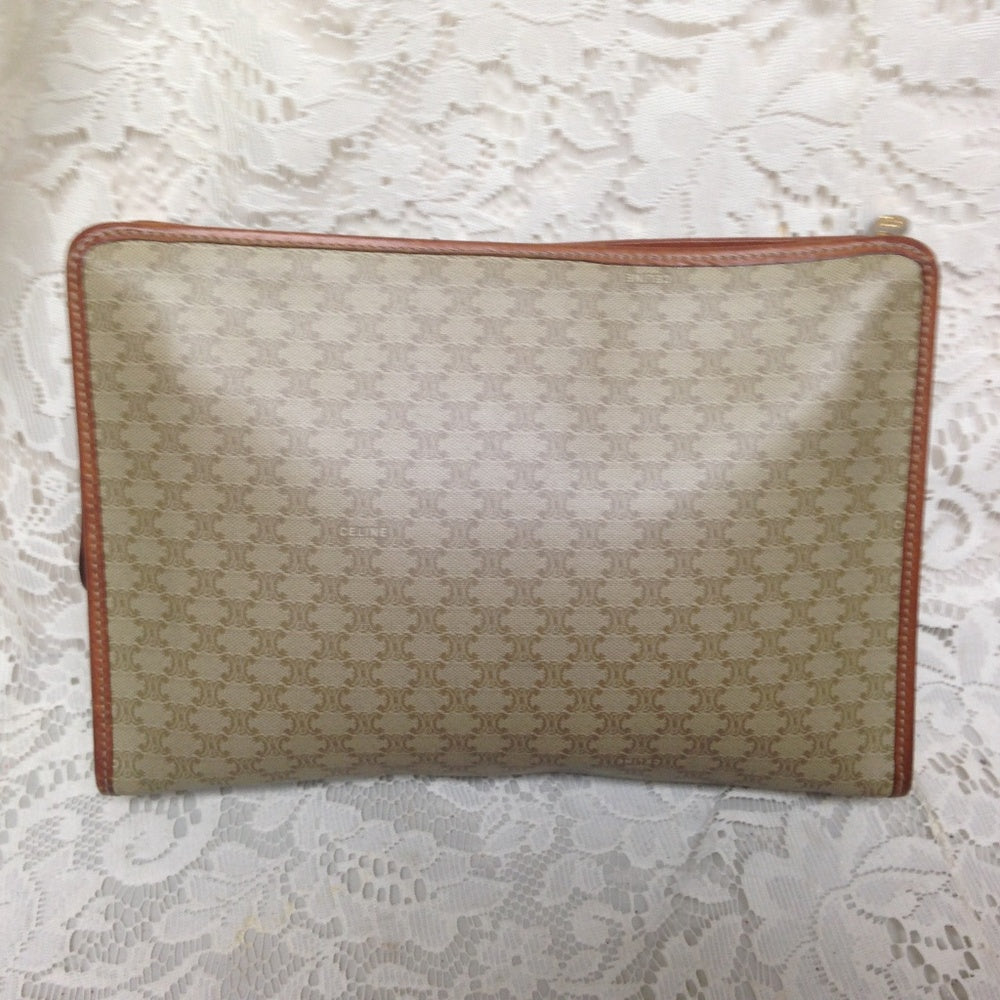 Celine, Cream Macadam 2-way Clutch, Crossbody HBag