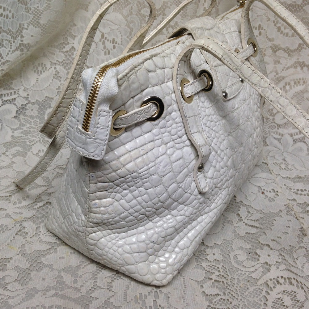 Jimmy Choo White Crocodile Leather Hand Bag