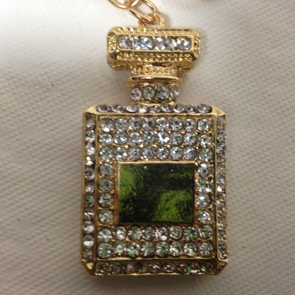 Stunning, 2-Way Perfume Bottle Rhinestone Handbag Charm- Key Chain