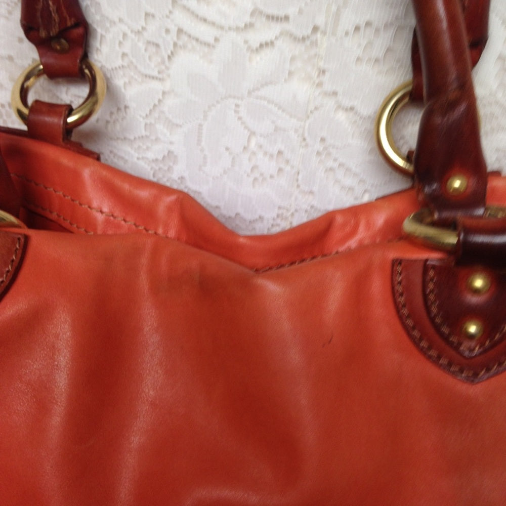 Marc Jacobs Orange Leather Weekend-Travel Tote