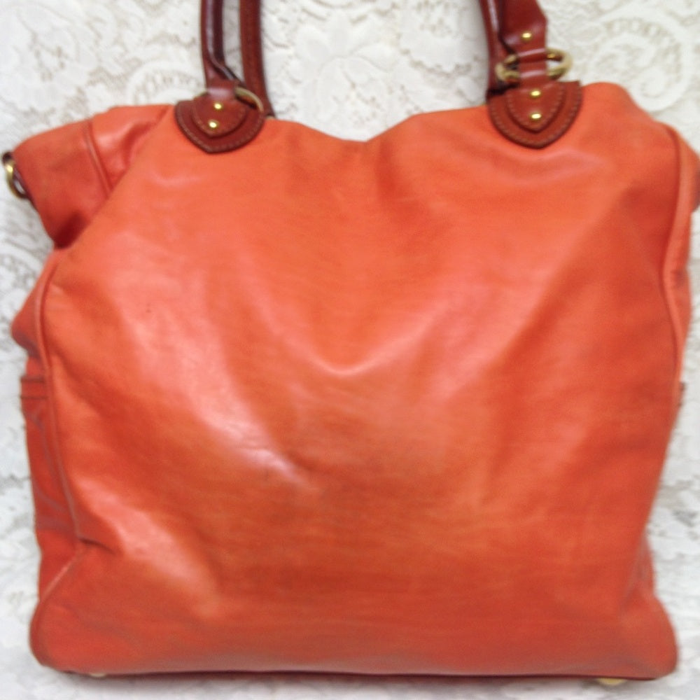 Marc Jacobs Orange Leather Weekend-Travel Tote