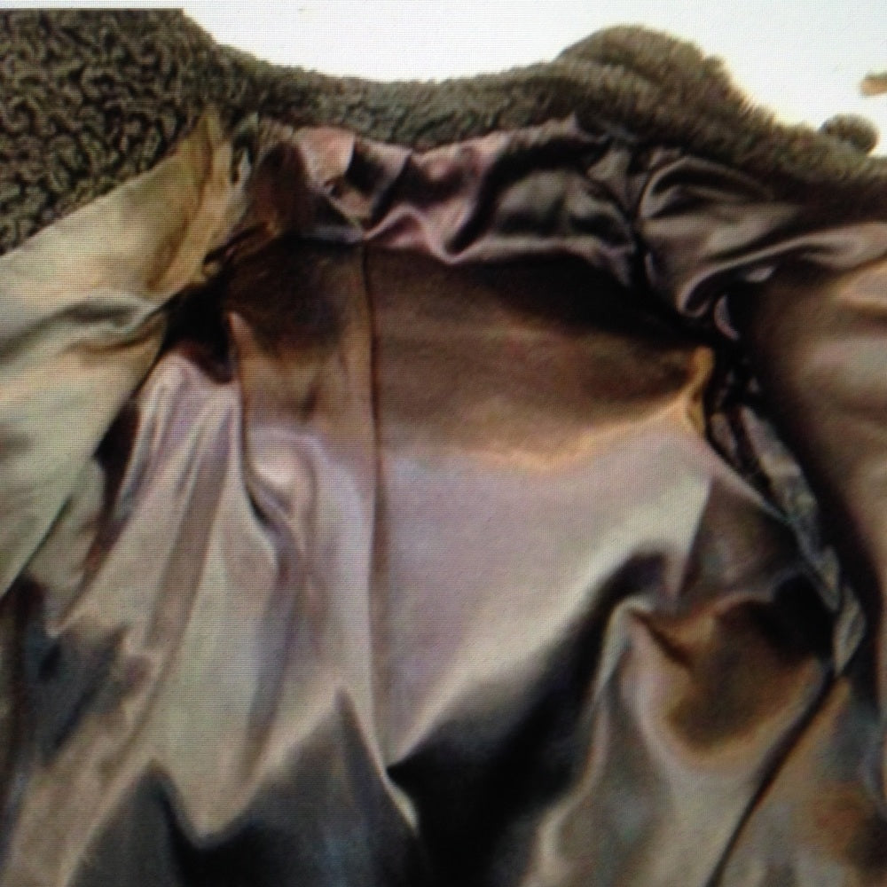 Vintage Mira Curl Black Persian Lamb Dress Coat(L)