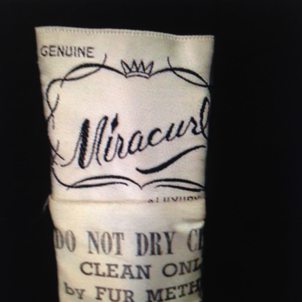 Vintage Mira Curl Black Persian Lamb Dress Coat(L)