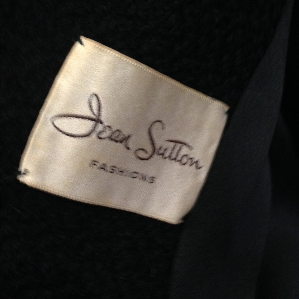 Vintage Jean Sutton Black Faux Persian Lamb Coat
