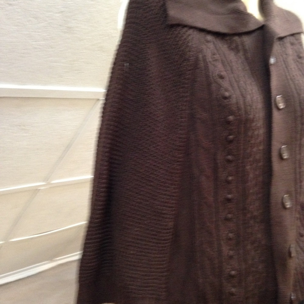 Dialogue Brown Sweater Shawl Cape (OS)