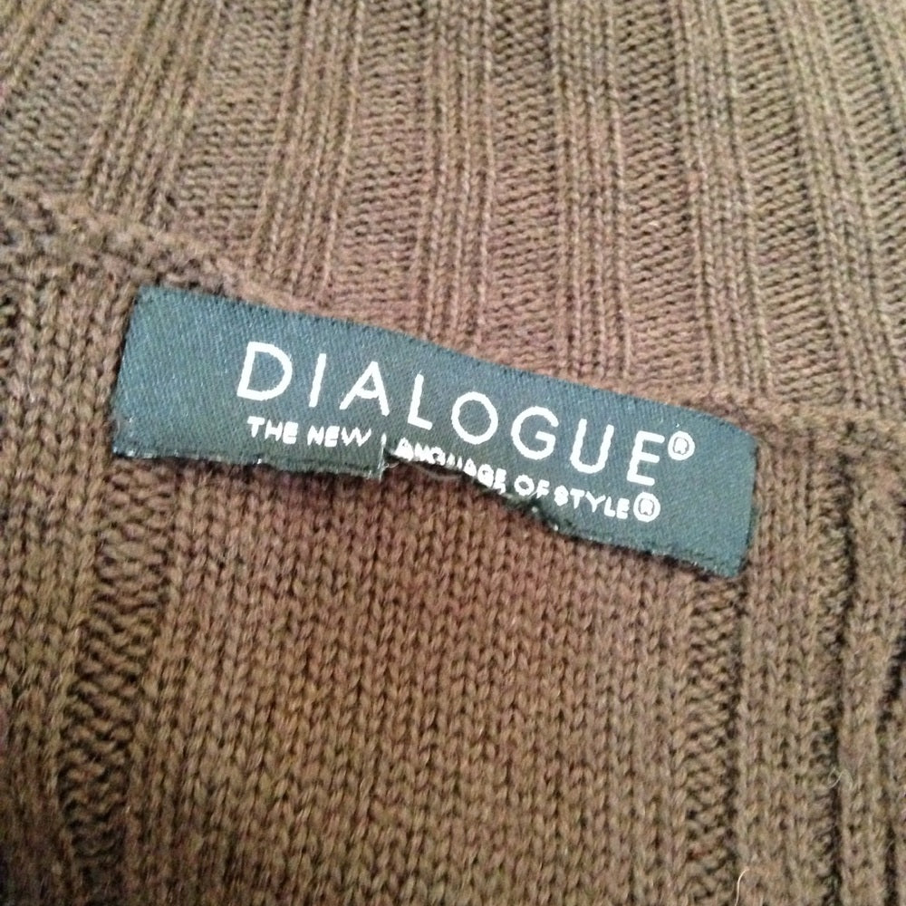 Dialogue Brown Sweater Shawl Cape (OS)