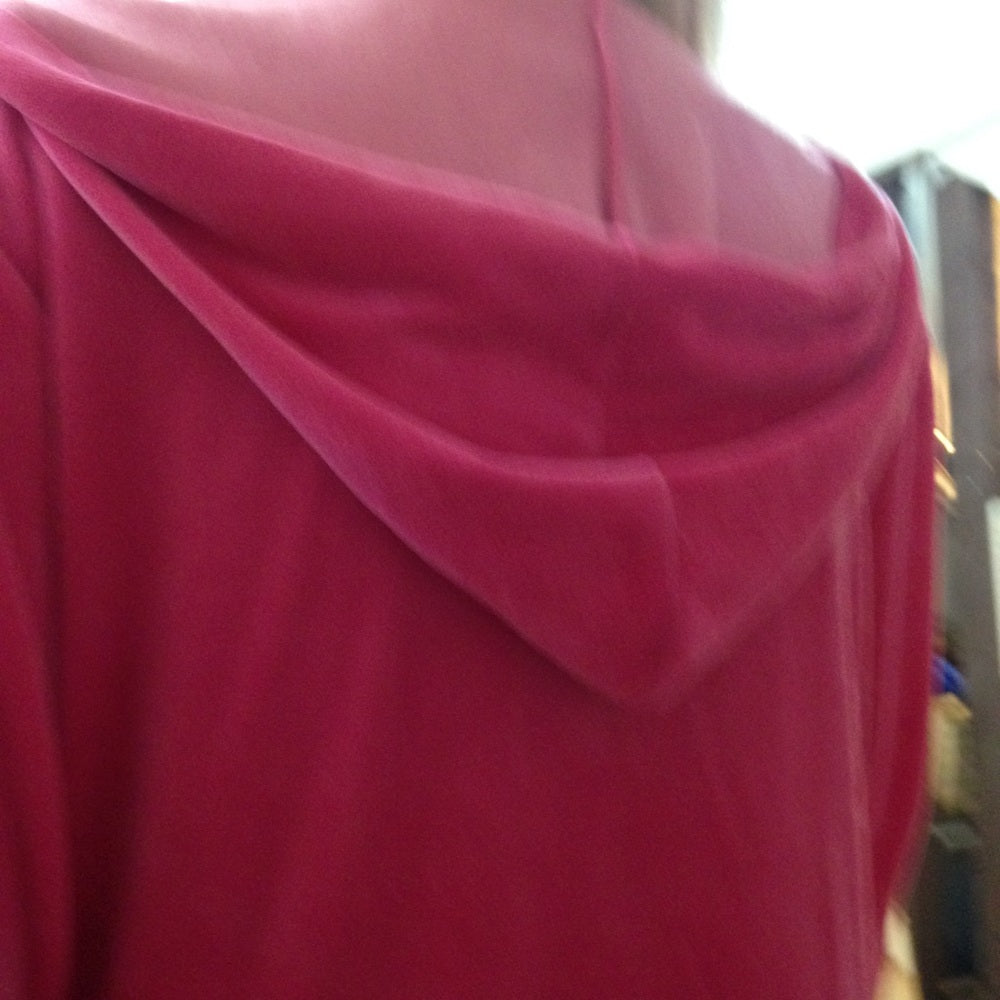 MKM Designs Fuchsia Hooded Velvet Zip Jacket (L)