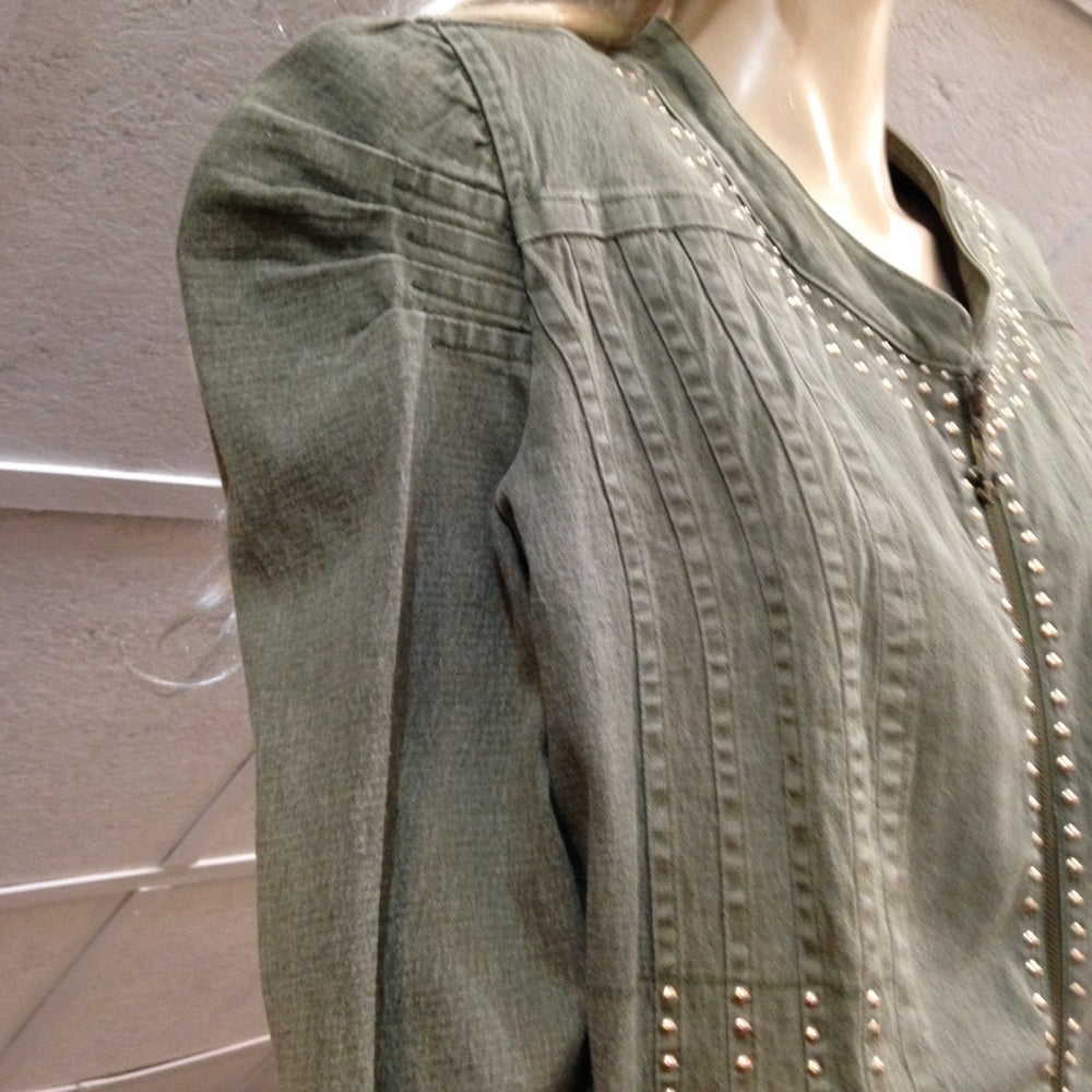 Vintage DG (Diane Gilman) Green Khaki Denim Jacket