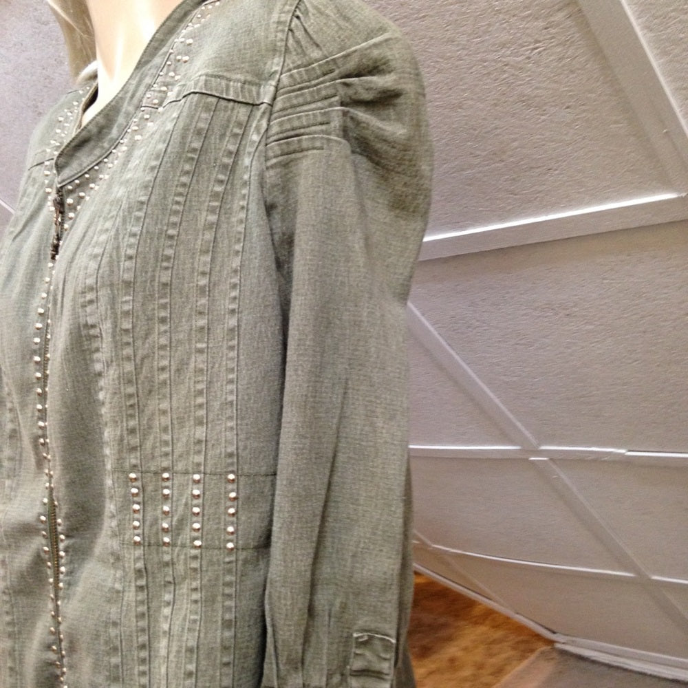Vintage DG (Diane Gilman) Green Khaki Denim Jacket