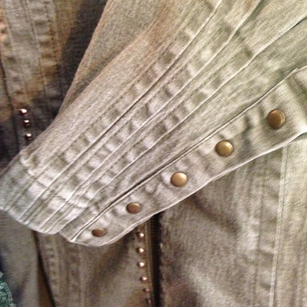 Vintage DG (Diane Gilman) Green Khaki Denim Jacket
