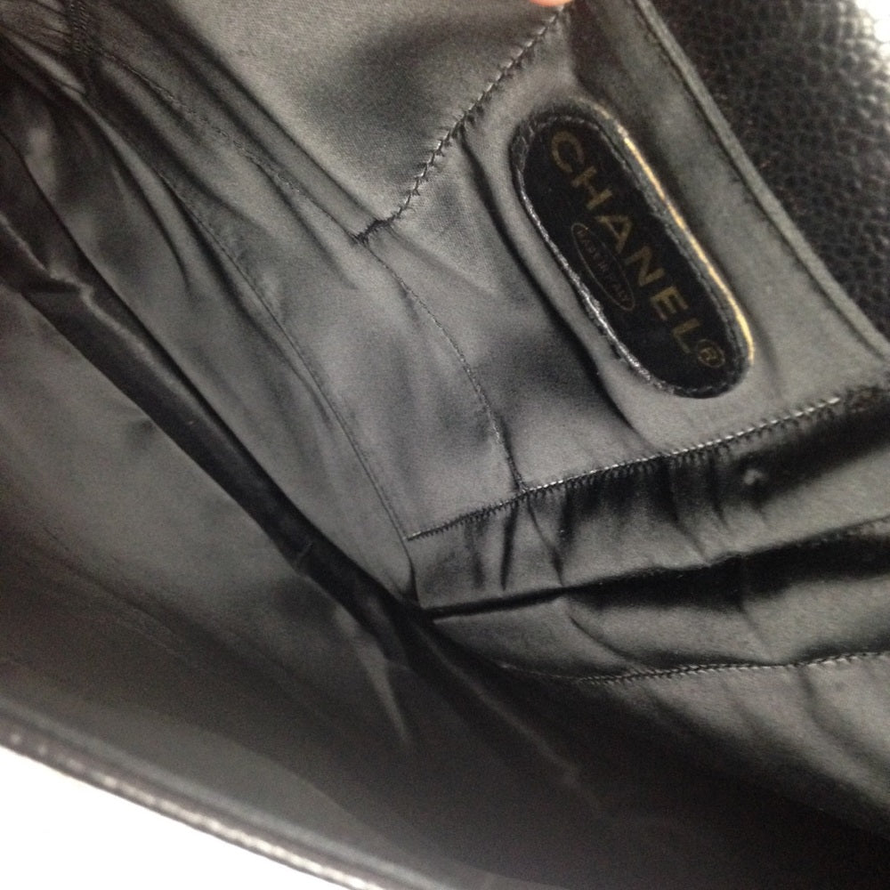 Authentic, Chanel Uni-sex Black Leather Briefcase