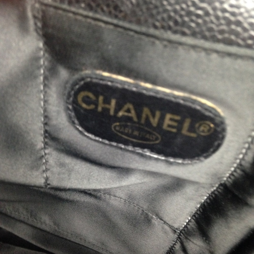 Authentic, Chanel Uni-sex Black Leather Briefcase