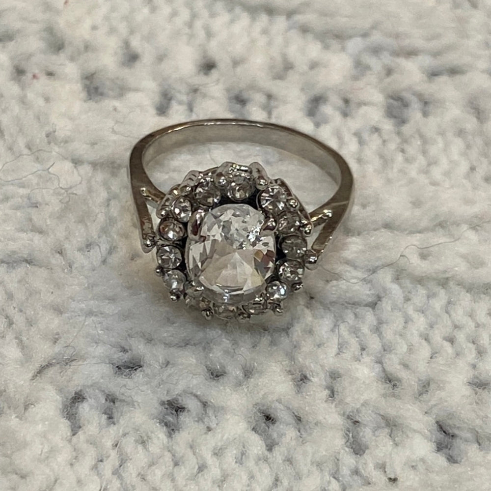 Small Princess Ring with Clear Gem