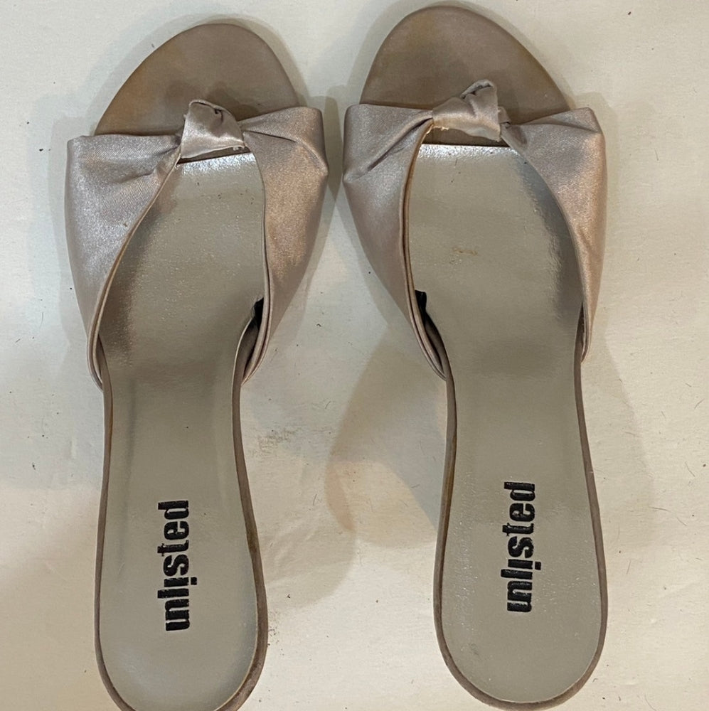 Unlisted, Fabric Heels with Genuine Leather Sole - Size 8.5