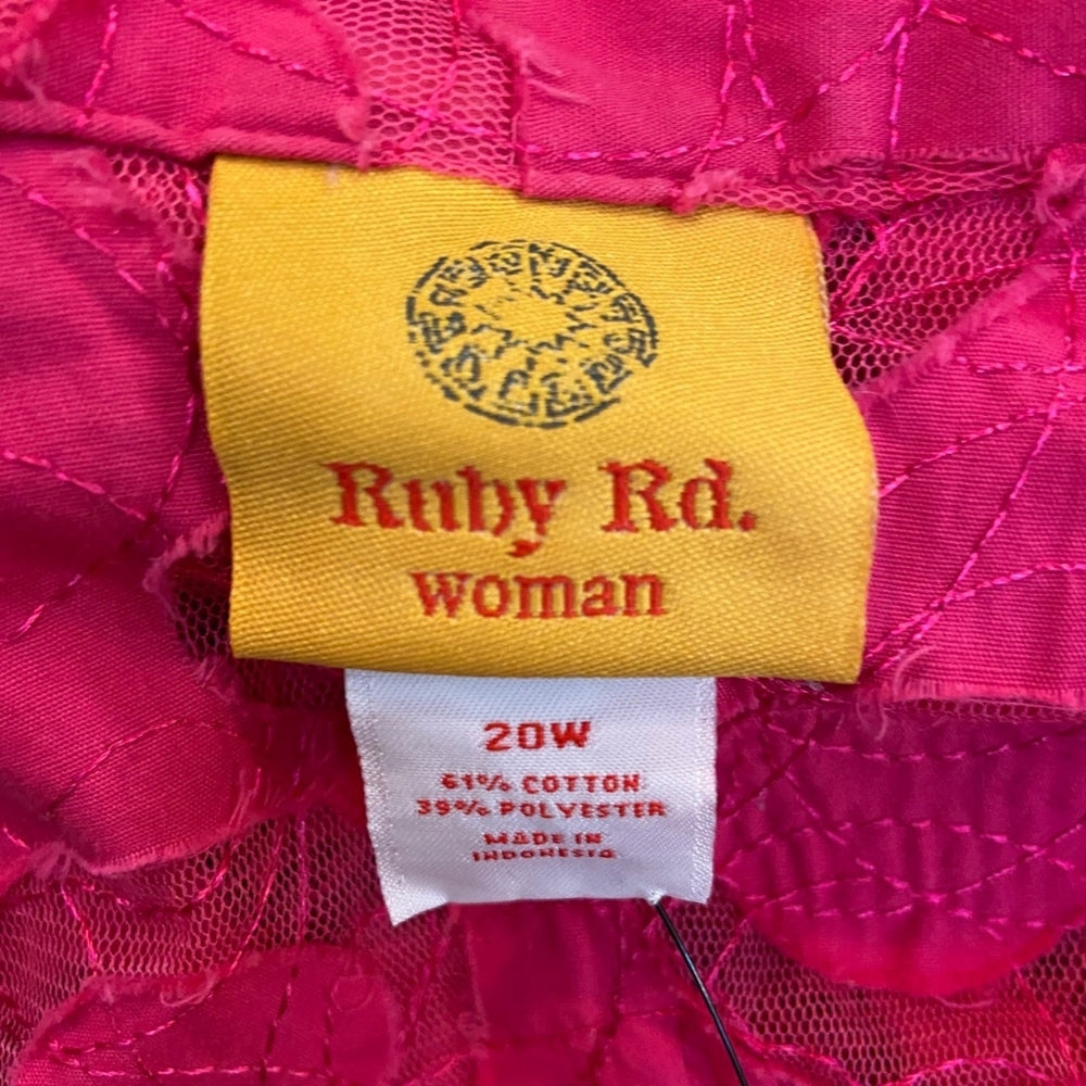 Ruby Rd. Pink Fuchsia Lacy Blouse - Size 20W