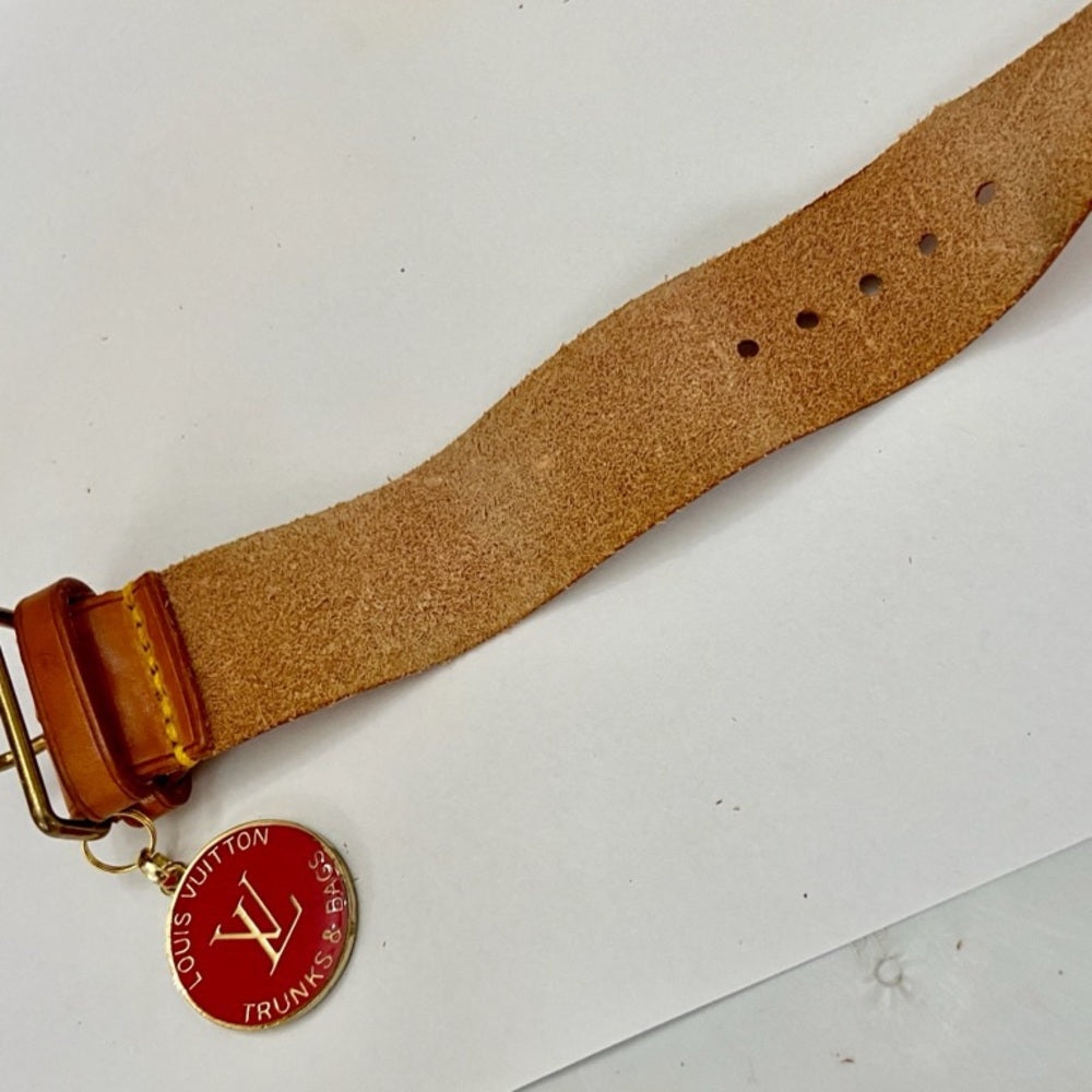 Louis Vuitton Luggage Strap-Bracelet with Red LV Charm (S)