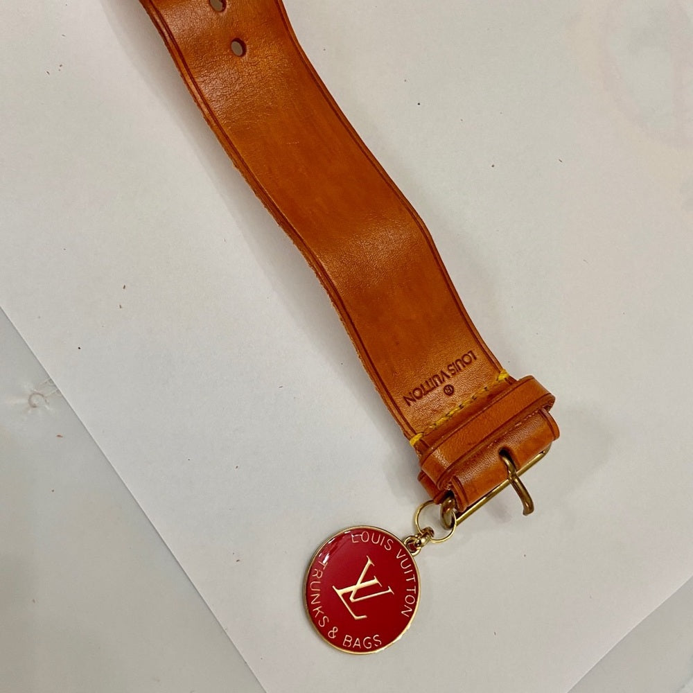 Louis Vuitton Luggage Strap-Bracelet with Red LV Charm (S)