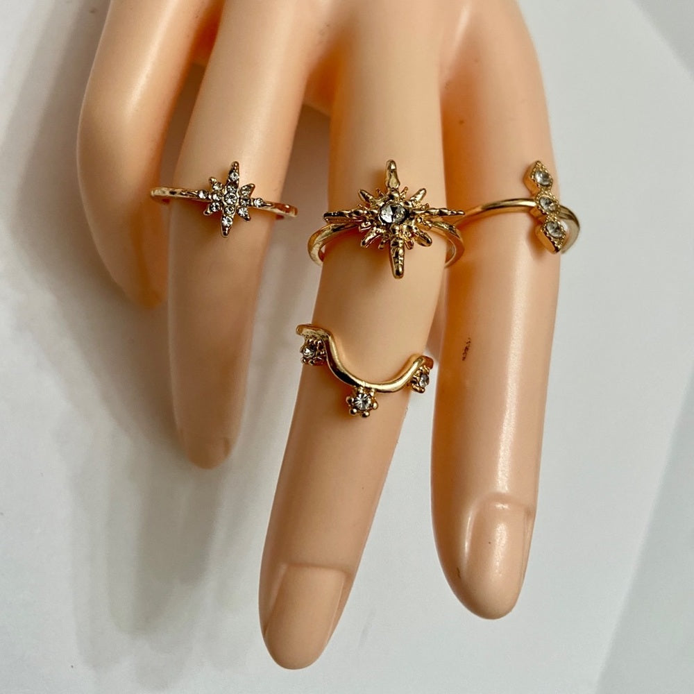 Vintage 4pc Gold Tiny Rings