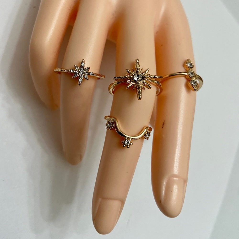 Vintage 4pc Gold Tiny Rings