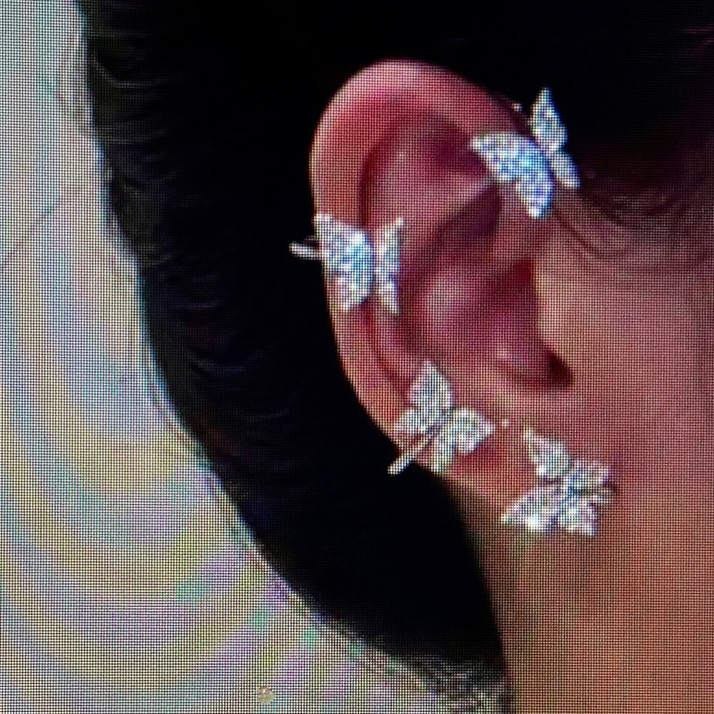 Unique, Elegant Butterfly Silver Clip-on Earrings (Right Side)