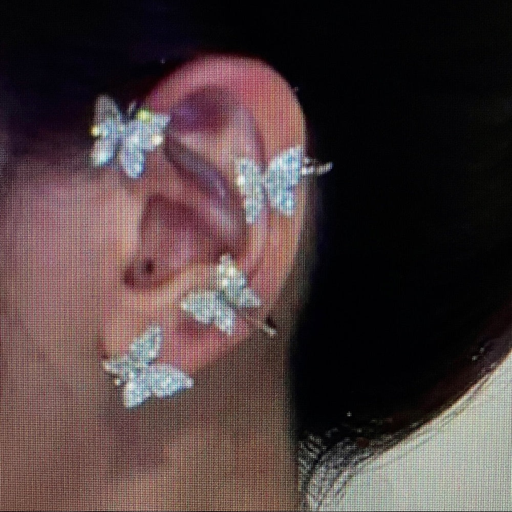 Unique, Elegant Butterfly Gold Clip-on Earrings (Right Side)