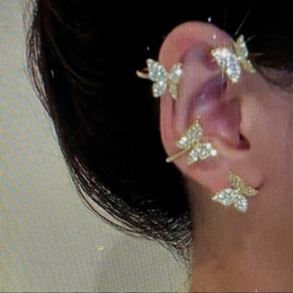 Unique, Elegant Butterfly Gold Clip-on Earrings (Right Side)