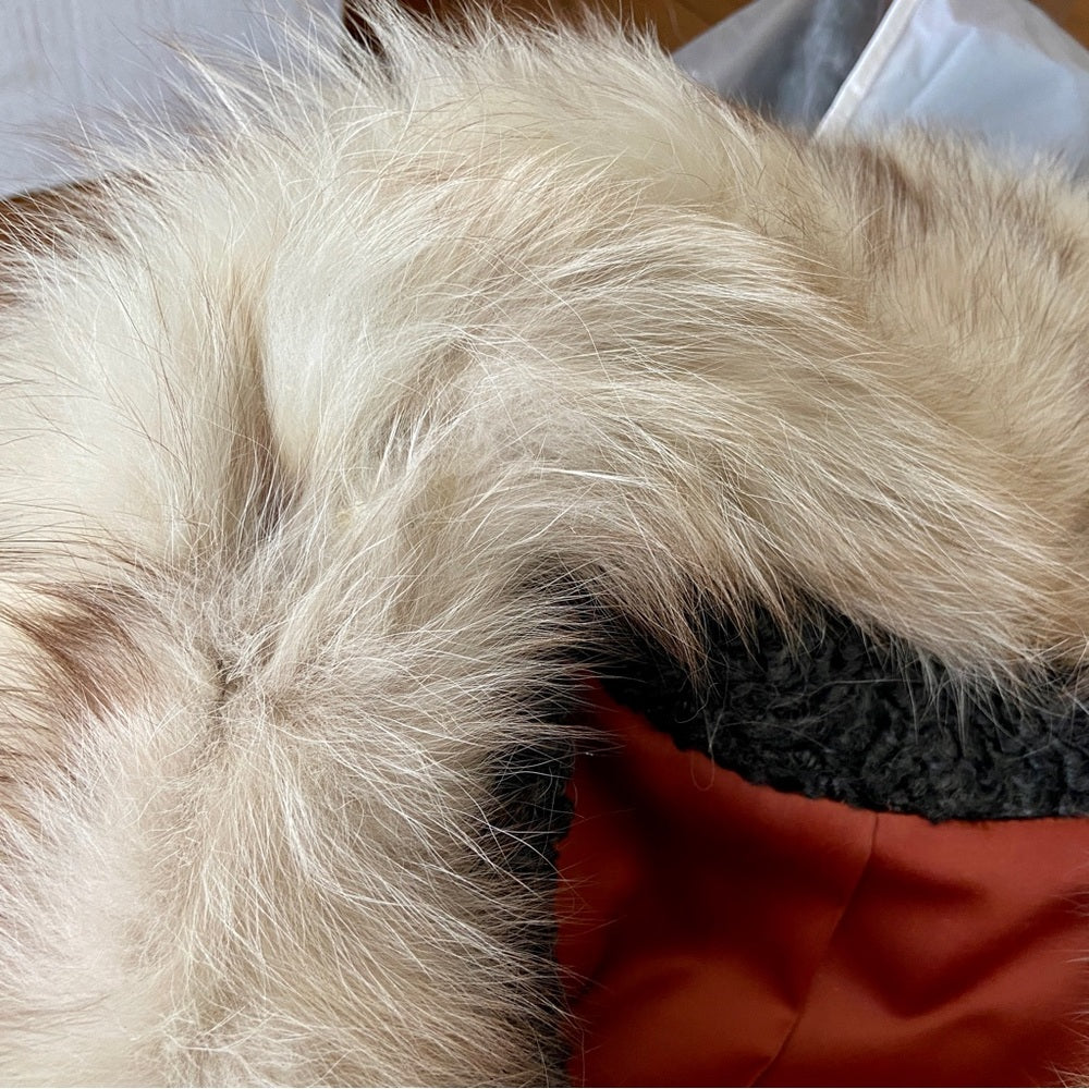 - Astrakin, France Gray Persian Lamb Swing Coat M-L