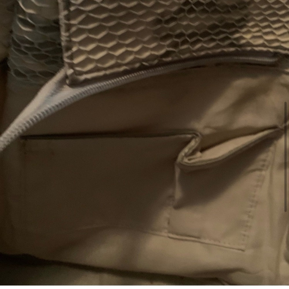 Large Faux Snakeskin Tote Overnight or Weekender Bag