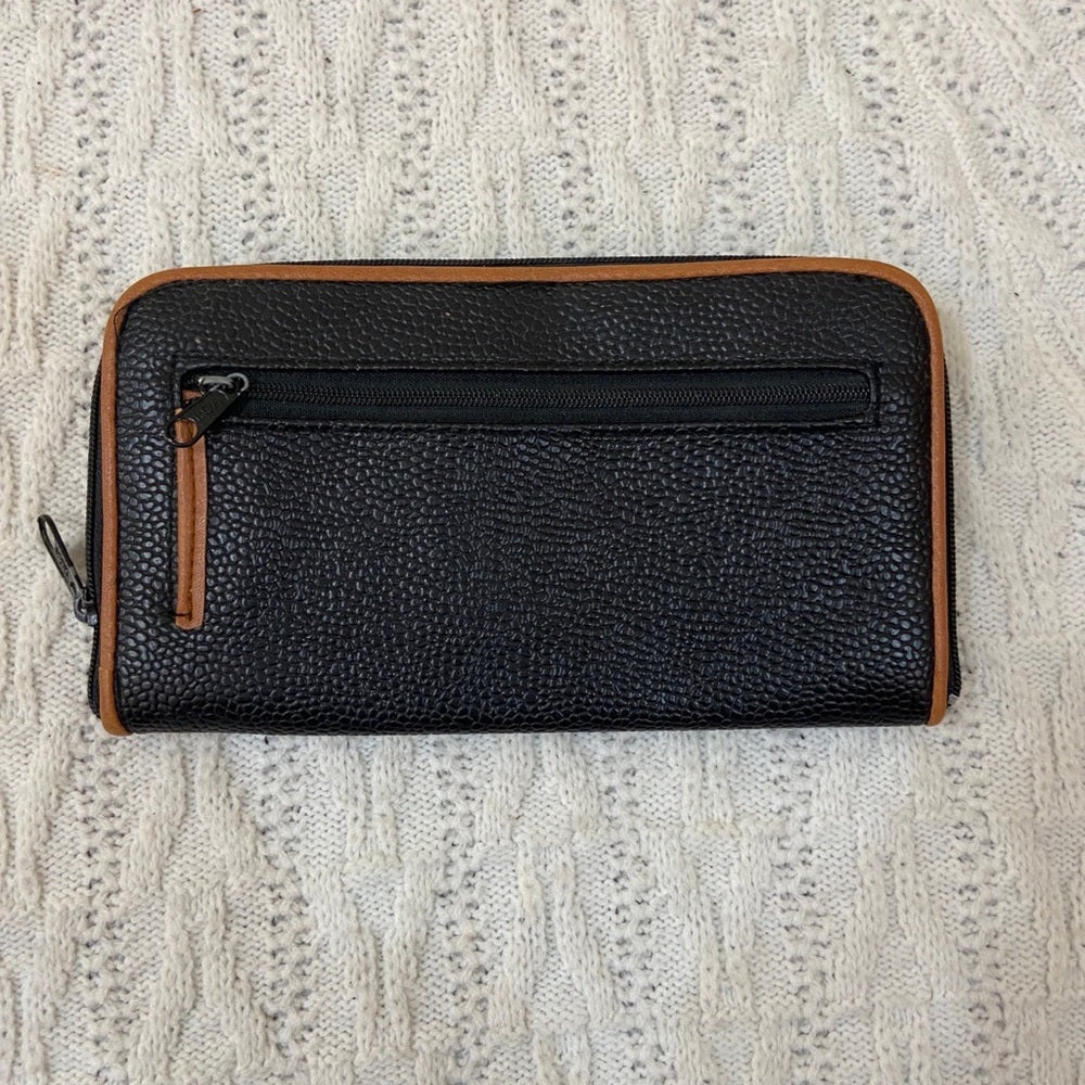 Vintage Jordache, Black Leather Zippy Wallet