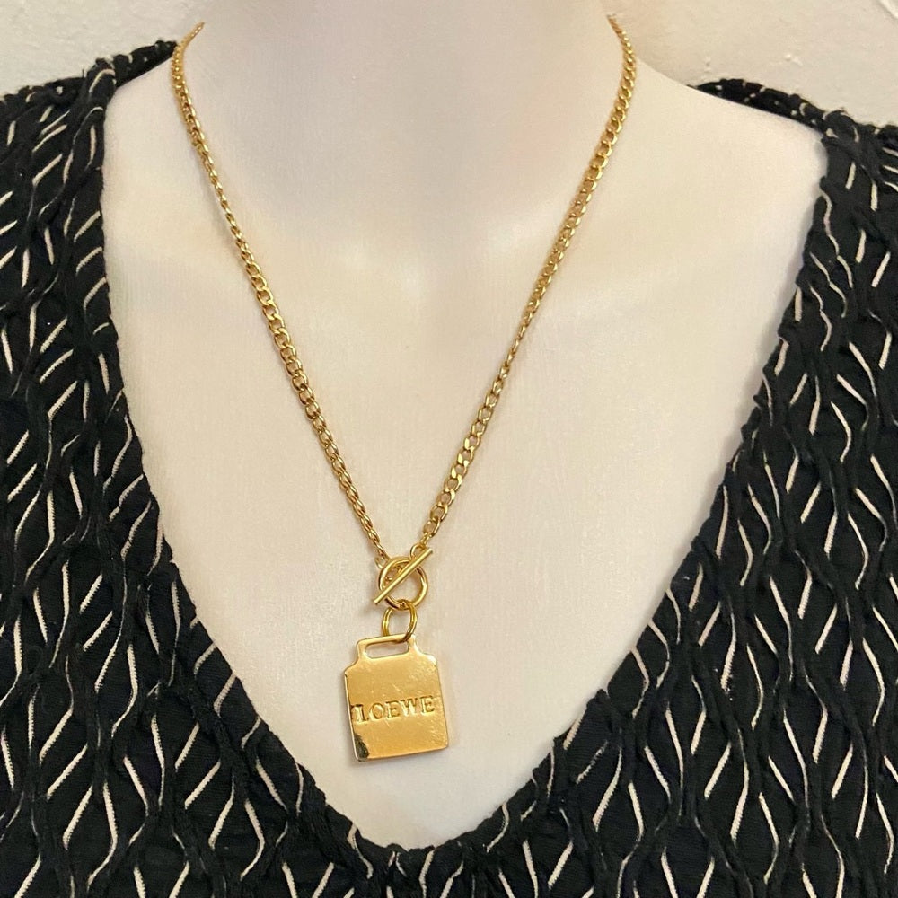Vintage, Authentic Loewe Gold Plated 18-inch Chain Necklace