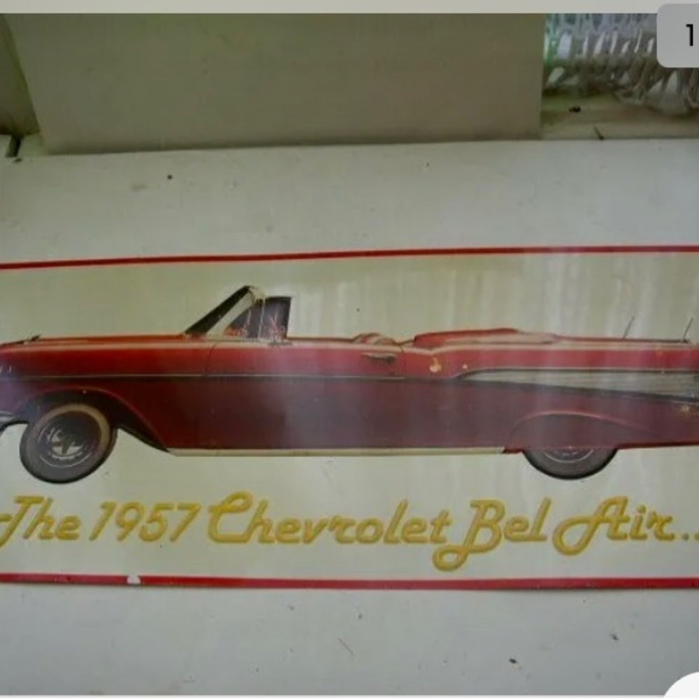 1957 Chevrolet Bel-Air Enameled on Copper Advertising Sign