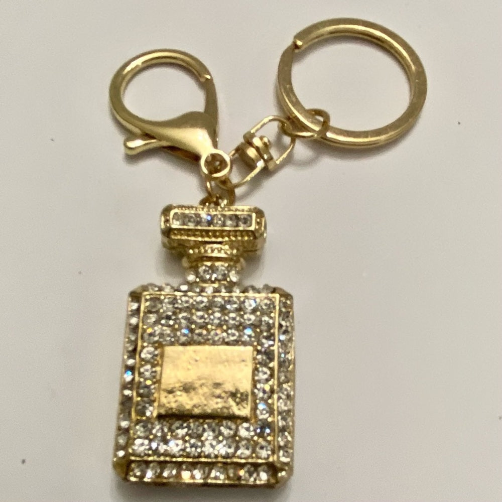 Stunning, 2-Way Perfume Bottle Rhinestone Handbag Charm- Key Chain