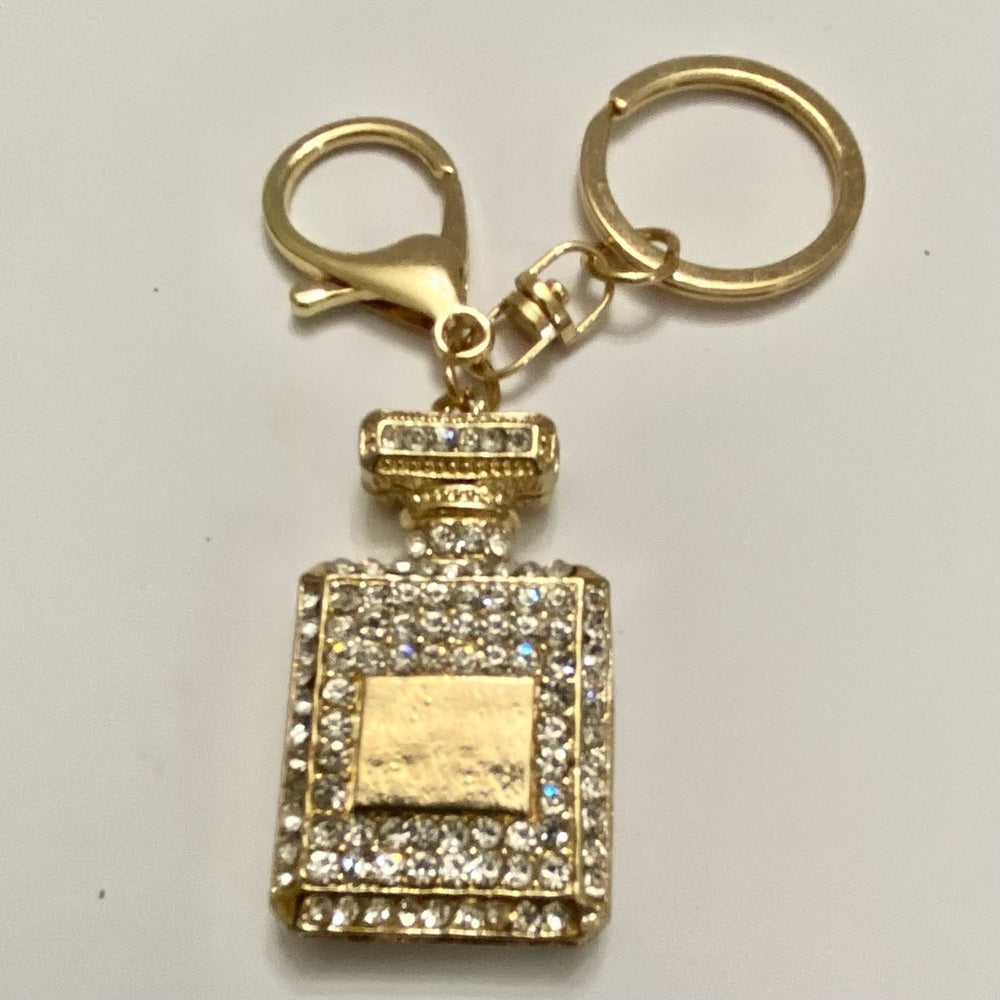 Stunning, 2-Way Perfume Bottle Rhinestone Handbag Charm- Key Chain