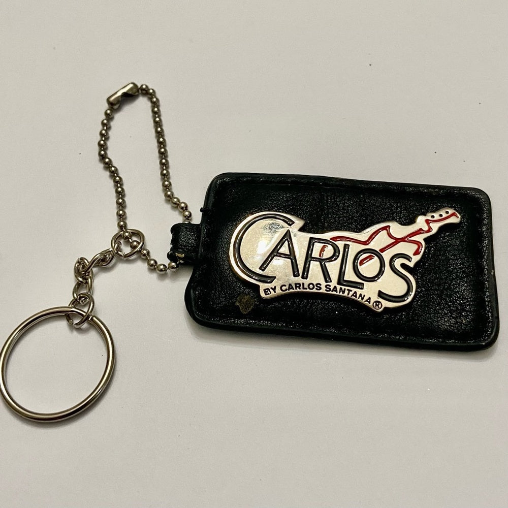 Stunning, 2-Way, Carlos Santana Black Leather Handbag Charm-Key Chain