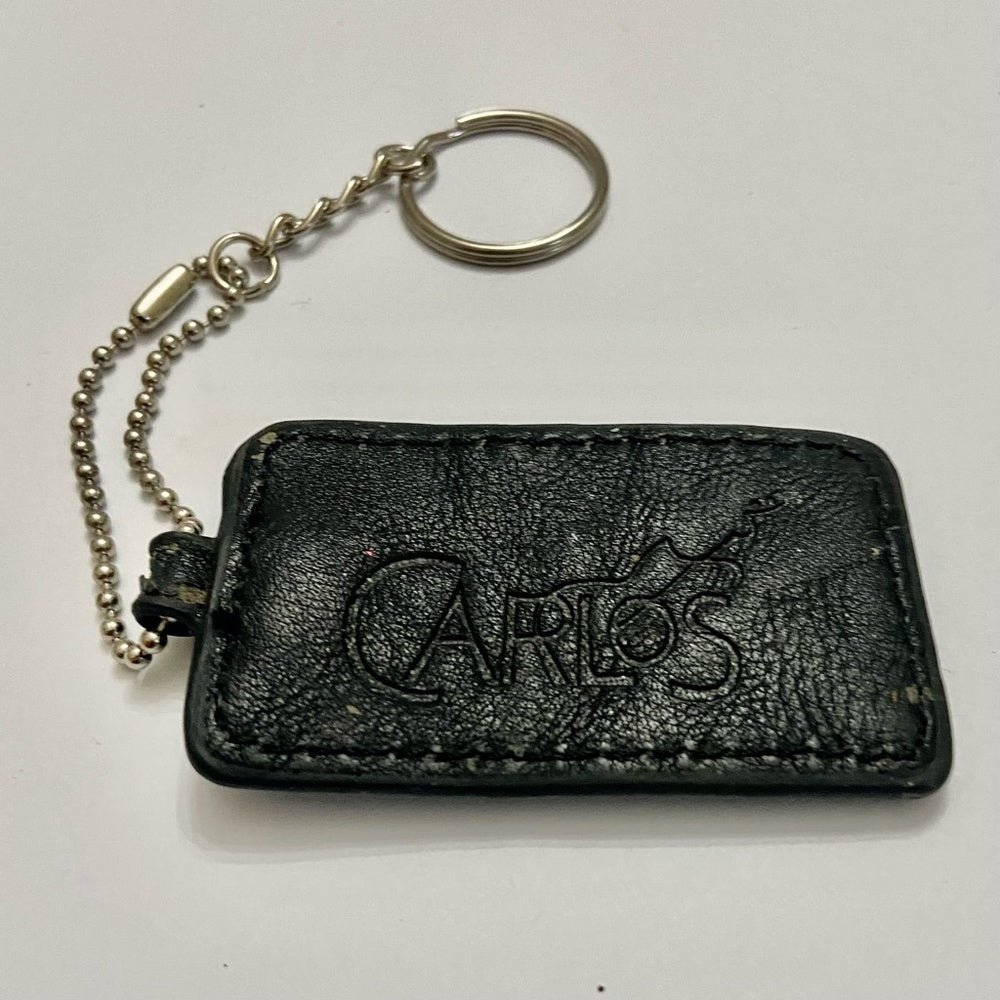 Stunning, 2-Way, Carlos Santana Black Leather Handbag Charm-Key Chain