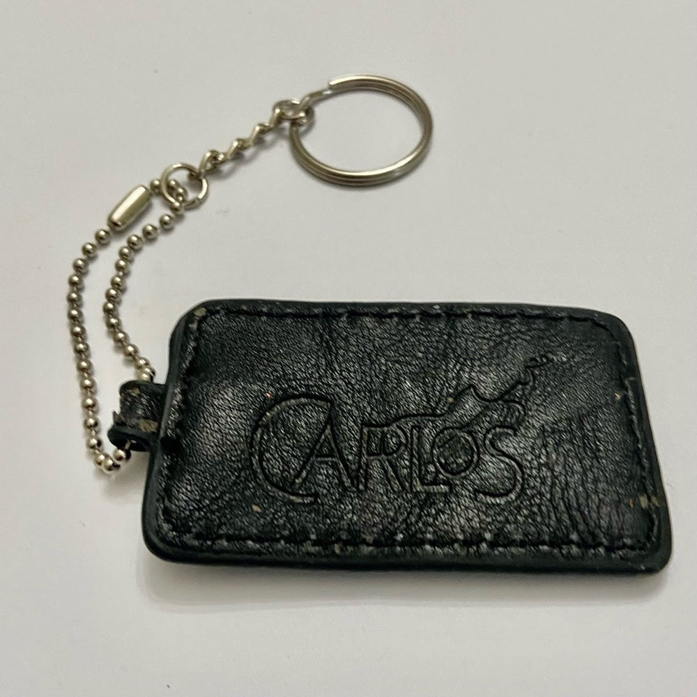 Stunning, 2-Way, Carlos Santana Black Leather Handbag Charm-Key Chain