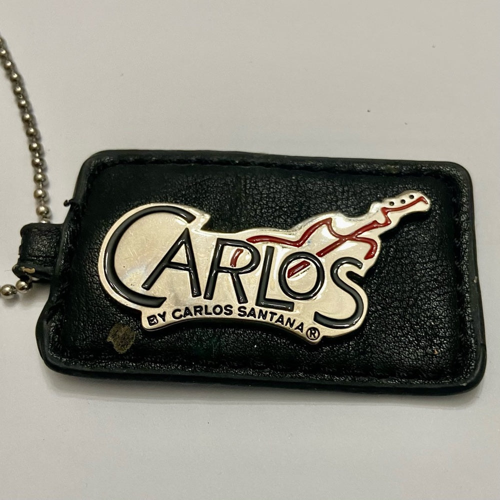 Stunning, 2-Way, Carlos Santana Black Leather Handbag Charm-Key Chain