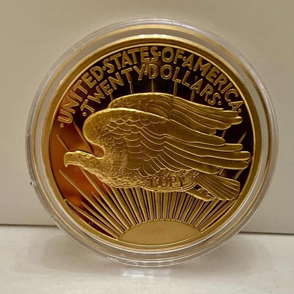 National Collectors Mint 1907 $20.00 Gold Plated Tribute Coin