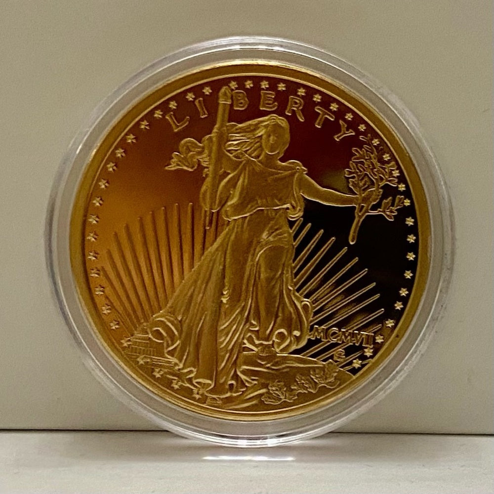 National Collectors Mint 1907 $20.00 Gold Plated Tribute Coin