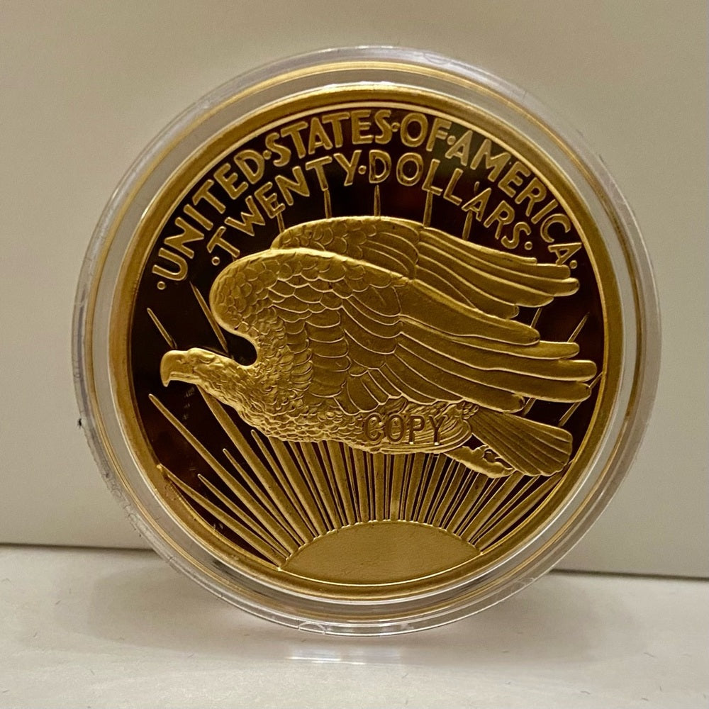 National Collectors Mint 1907 $20.00 Gold Plated Tribute Coin