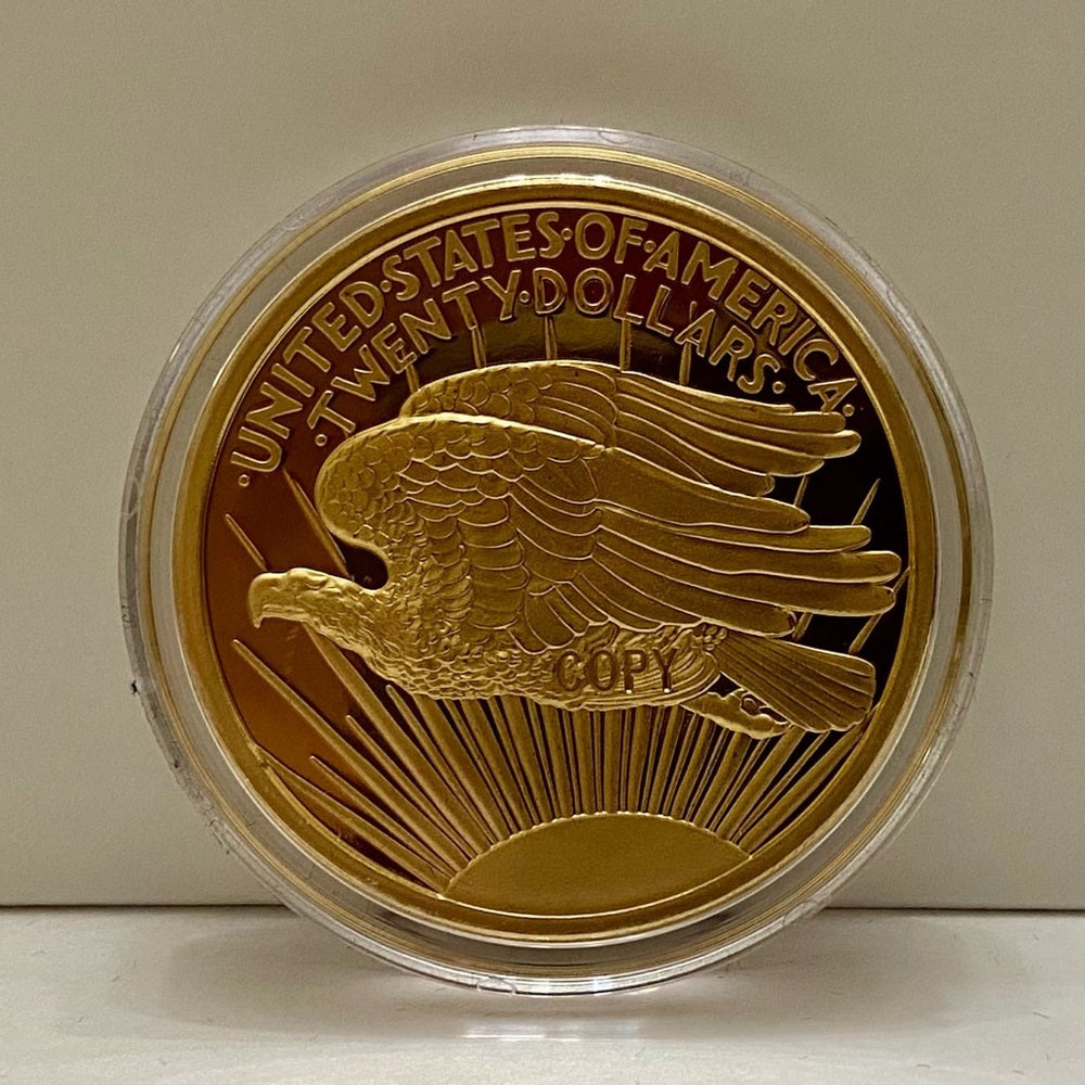 National Collectors Mint 1907 $20.00 Gold Plated Tribute Coin
