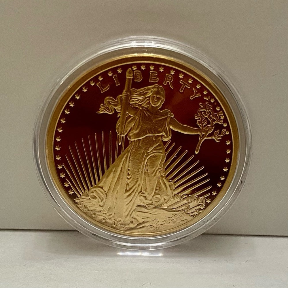 National Collectors Mint 1907 $20.00 Gold Plated Tribute Coin