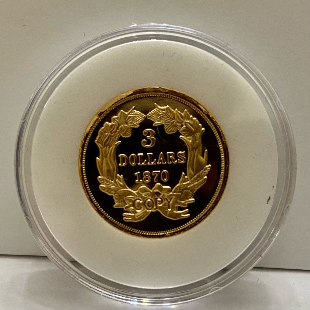National Collectors Mint, Gold Plated 1870 $3.00 Tribute Coin