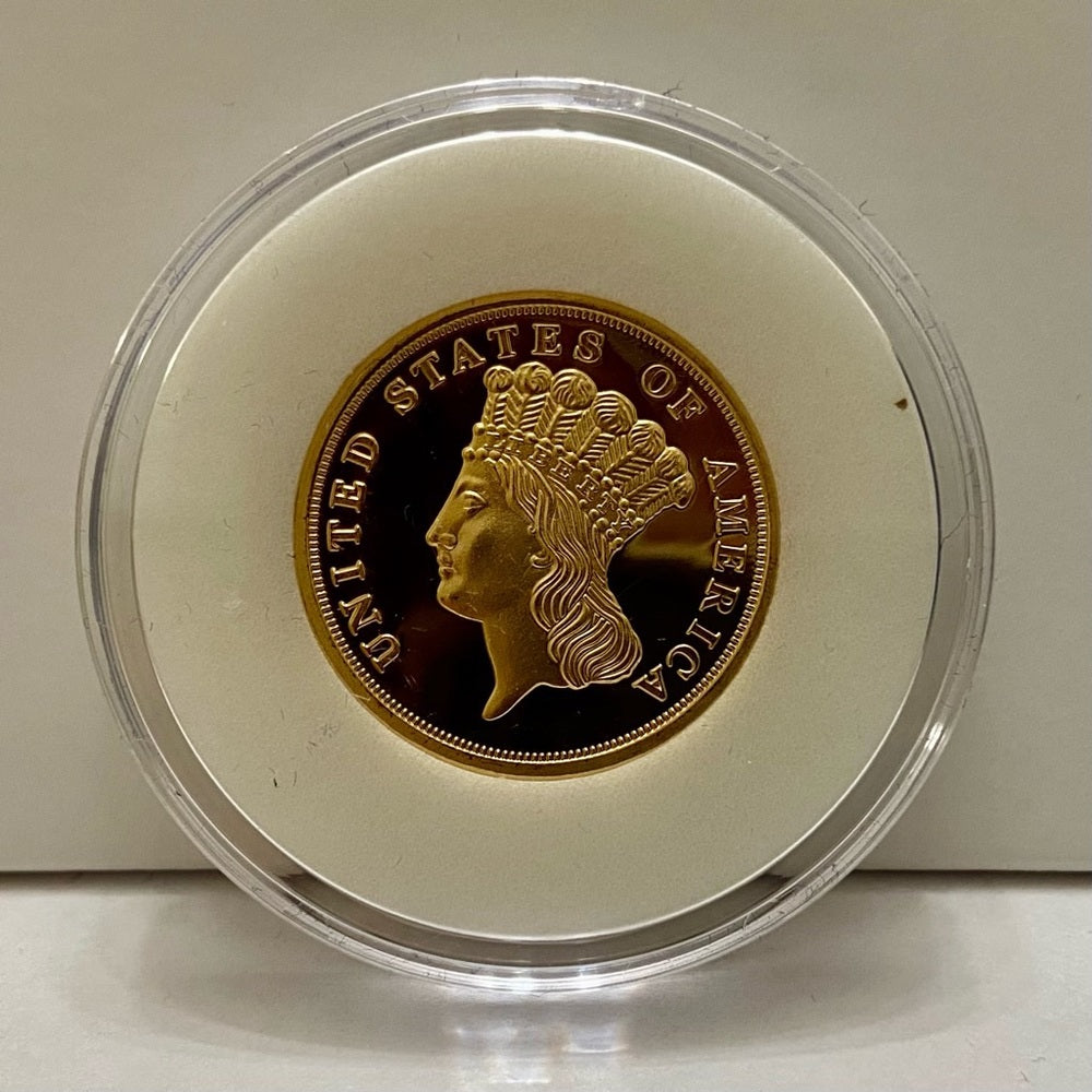 National Collectors Mint, Gold Plated 1870 $3.00 Tribute Coin
