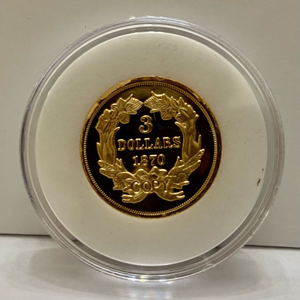 National Collectors Mint, Gold Plated 1870 $3.00 Tribute Coin