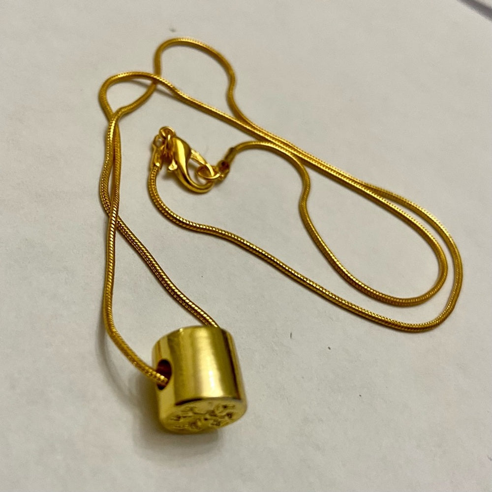 Tory Burch Gold Tone Charm with 18in Gold Plated Chain Necklace