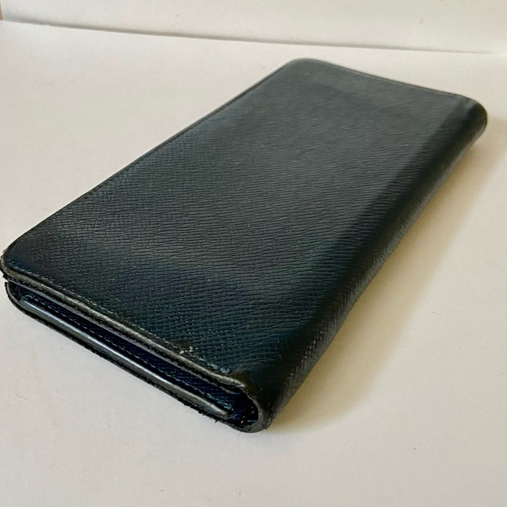 Louis Vuitton Dark Blue Taiga Leather Long Wallet